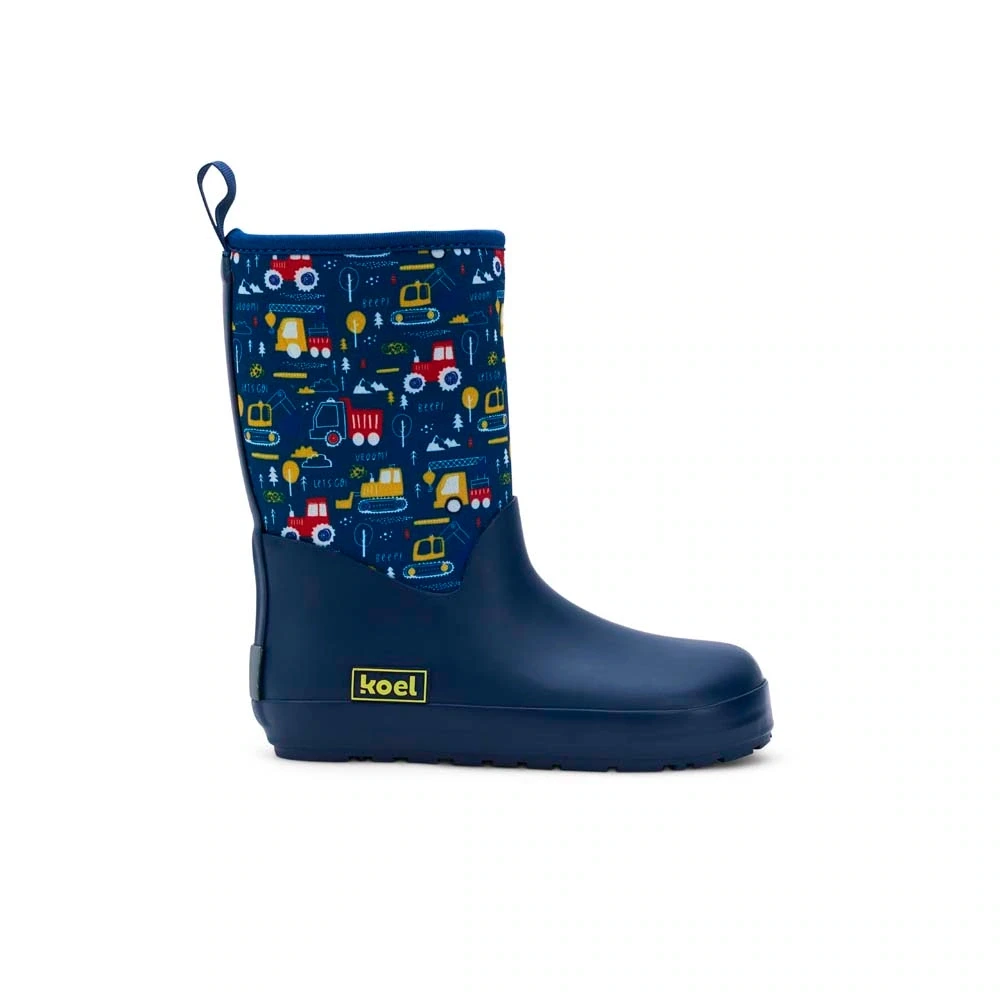 Резиновые сапоги Koel NEOPRENE Rubber Boot — синий с тракторами — фото 1 из 5