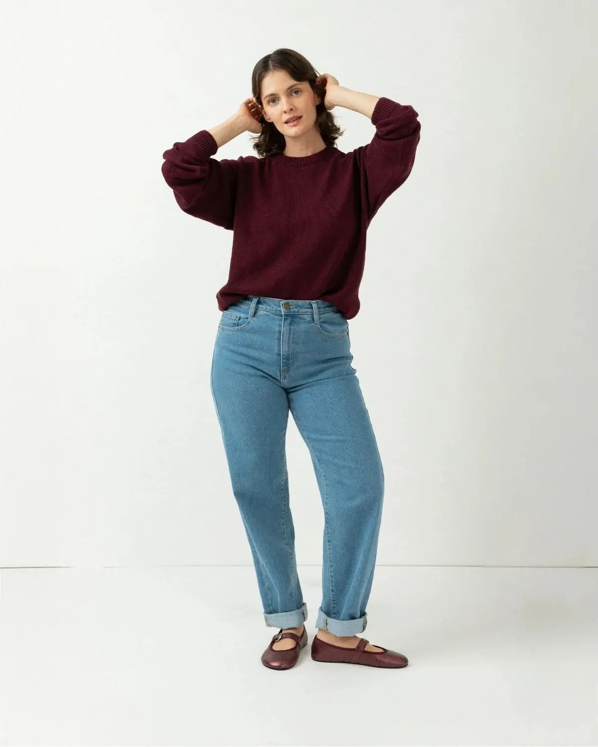 Босоногие балетки Clotsy Fivela — бордовый, фото 6