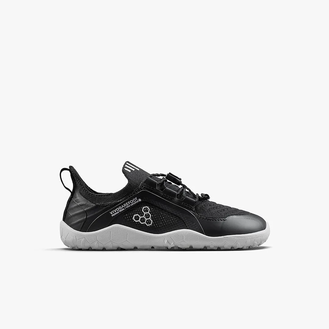 Кроссовки Vivobarefoot Primus Trail Knit FG — детская модель, чёрный